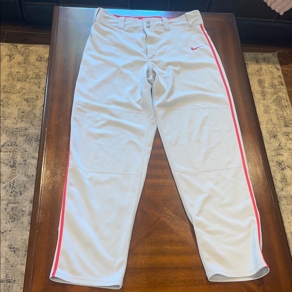 Nike White Pants with Red Accents